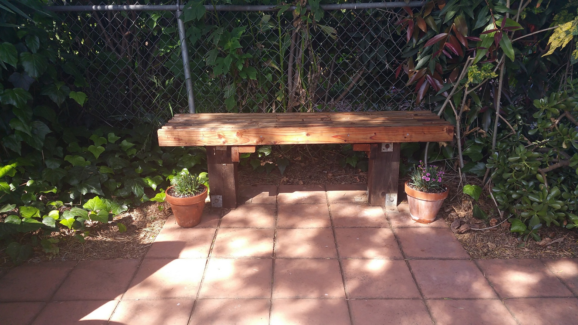 Finished bench ready for sitting